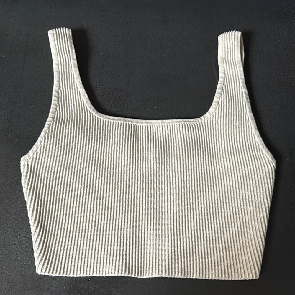 Babaton Cream Ribbed Tank Top